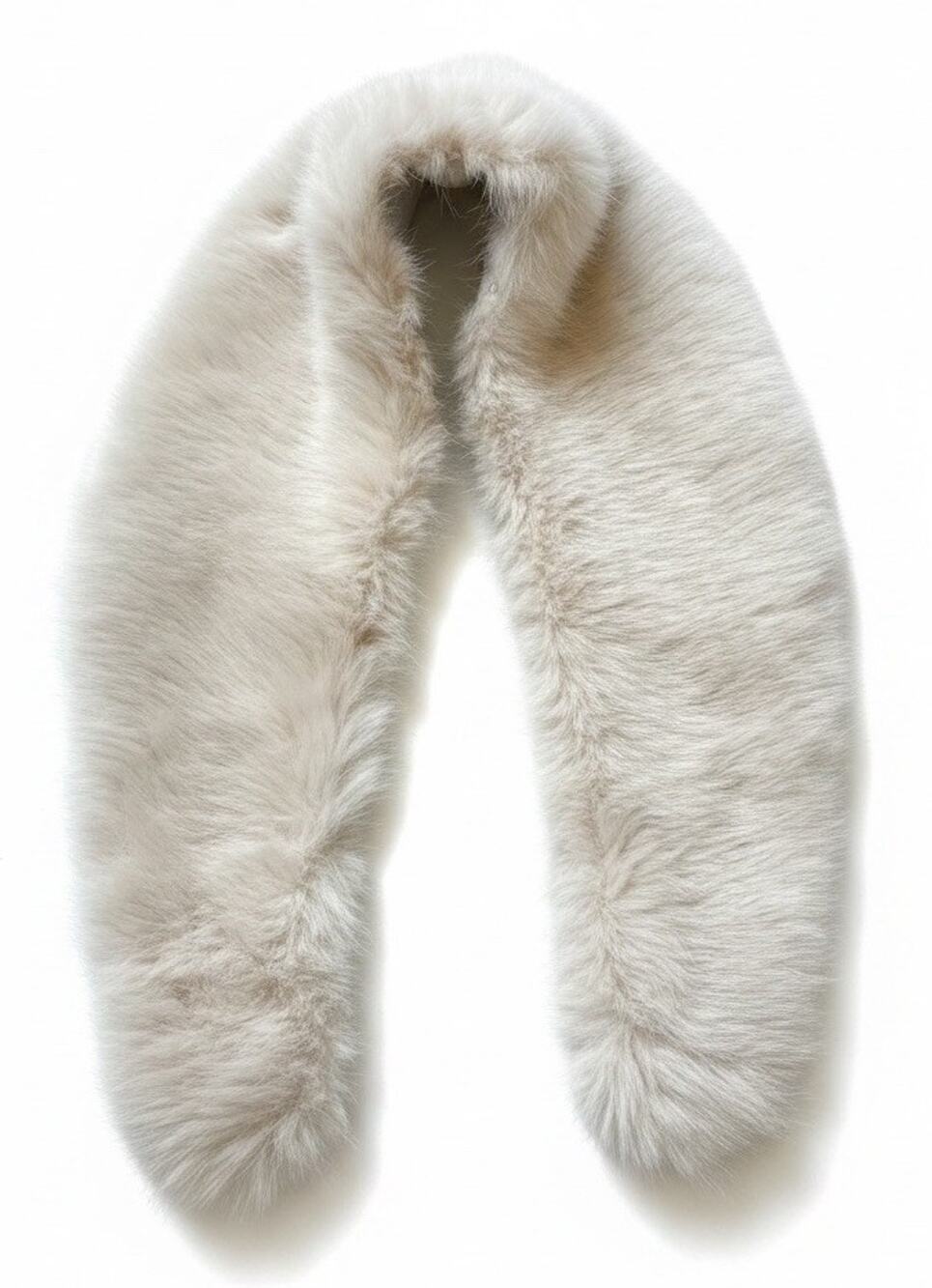 VTG Fur Detachable Collar Cream White Satin Lined Snap Button Coat Trim Luxury